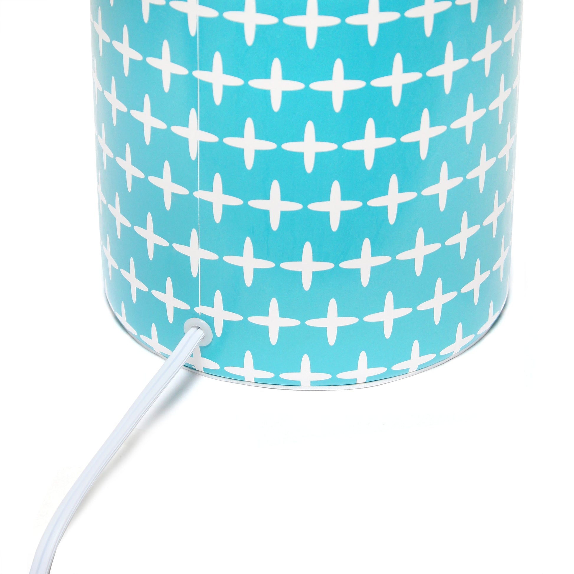 All The Rages Simple Designs White & Blue Cross Prints Table Lamp