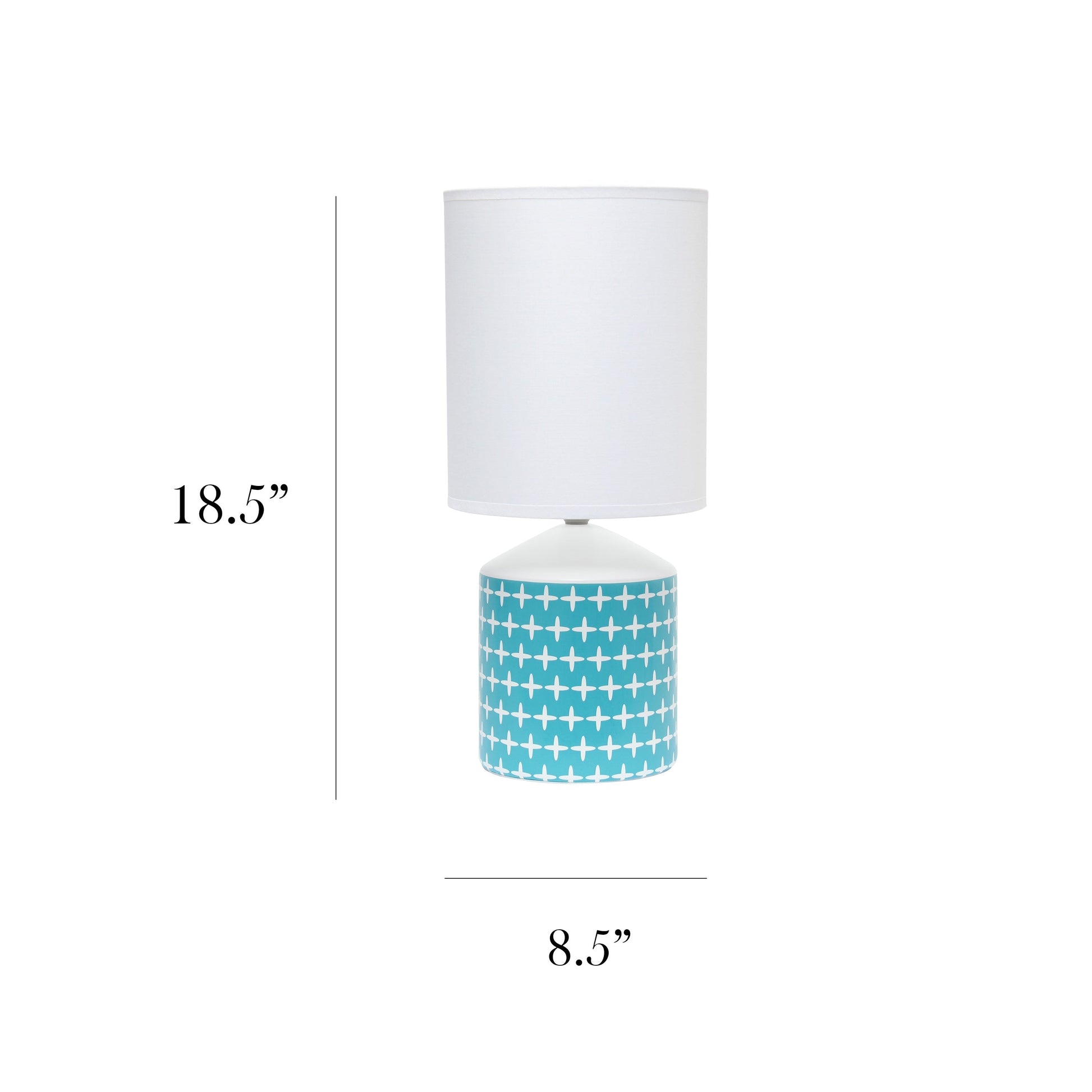 All The Rages Simple Designs White & Blue Cross Prints Table Lamp