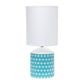 All The Rages Simple Designs White & Blue Cross Prints Table Lamp