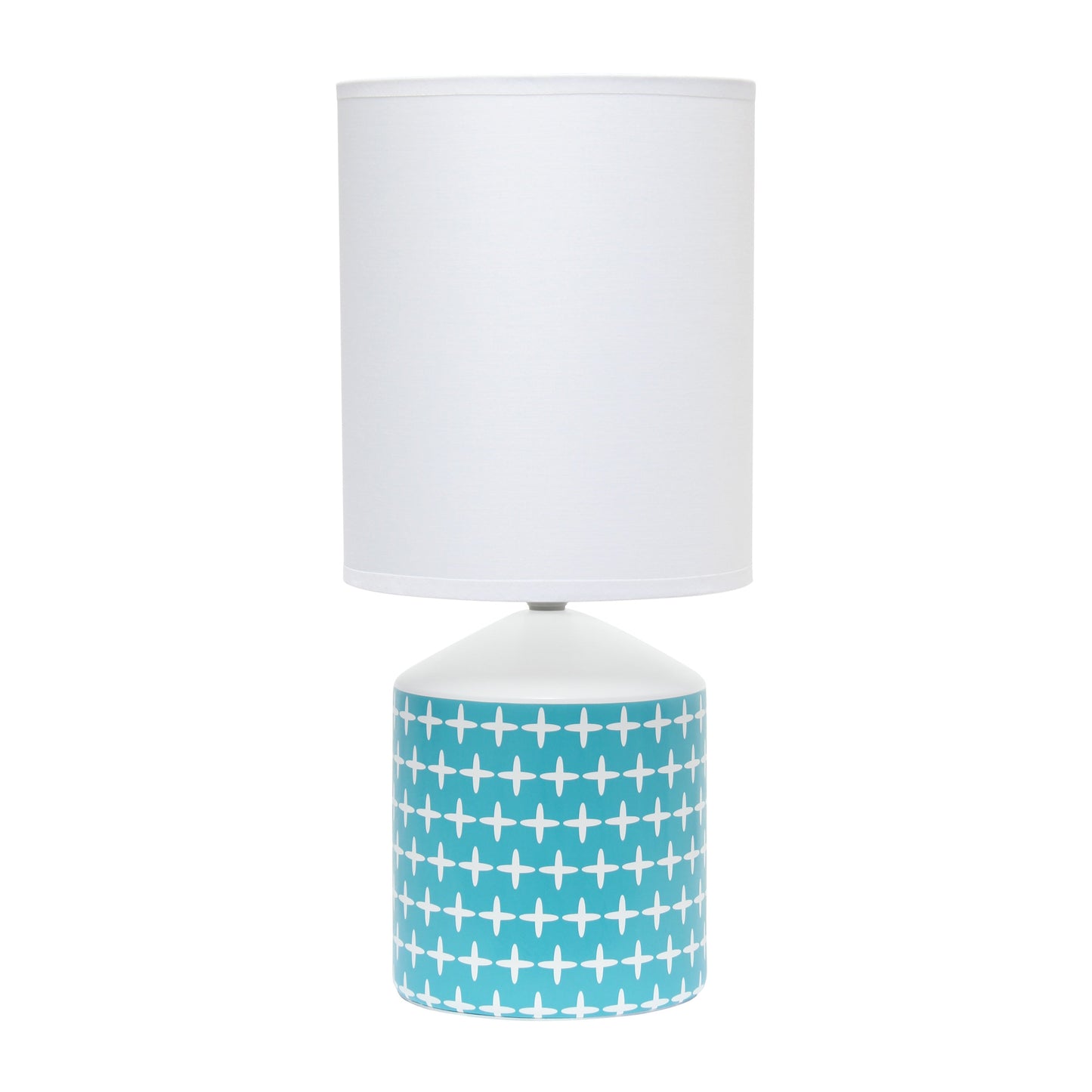 All The Rages Simple Designs White & Blue Cross Prints Table Lamp