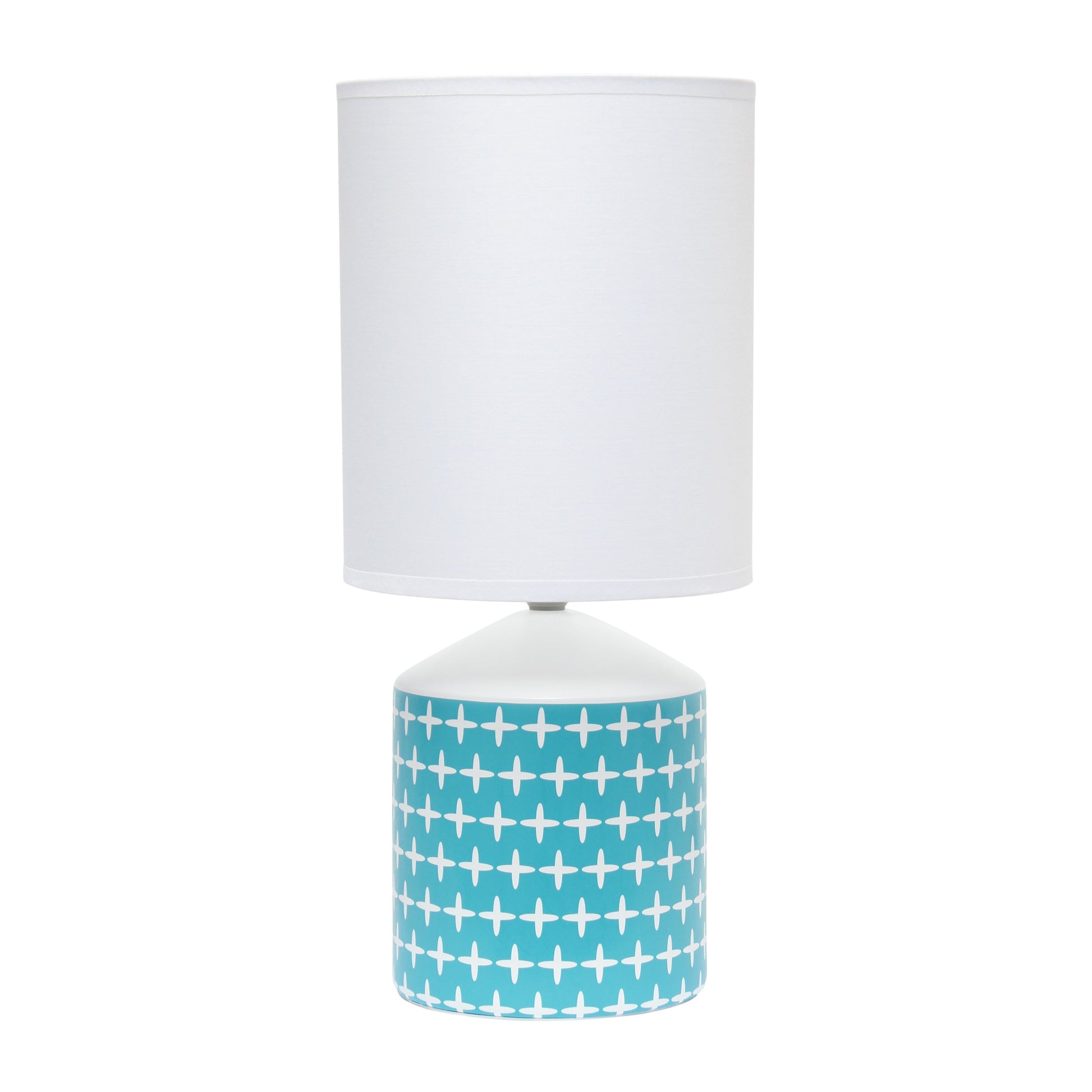 All The Rages Simple Designs White & Blue Cross Prints Table Lamp