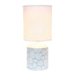 All The Rages Simple Designs White & Blue Stone Prints Table Lamp