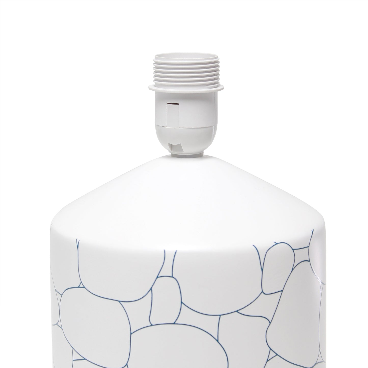 All The Rages Simple Designs White & Blue Stone Prints Table Lamp