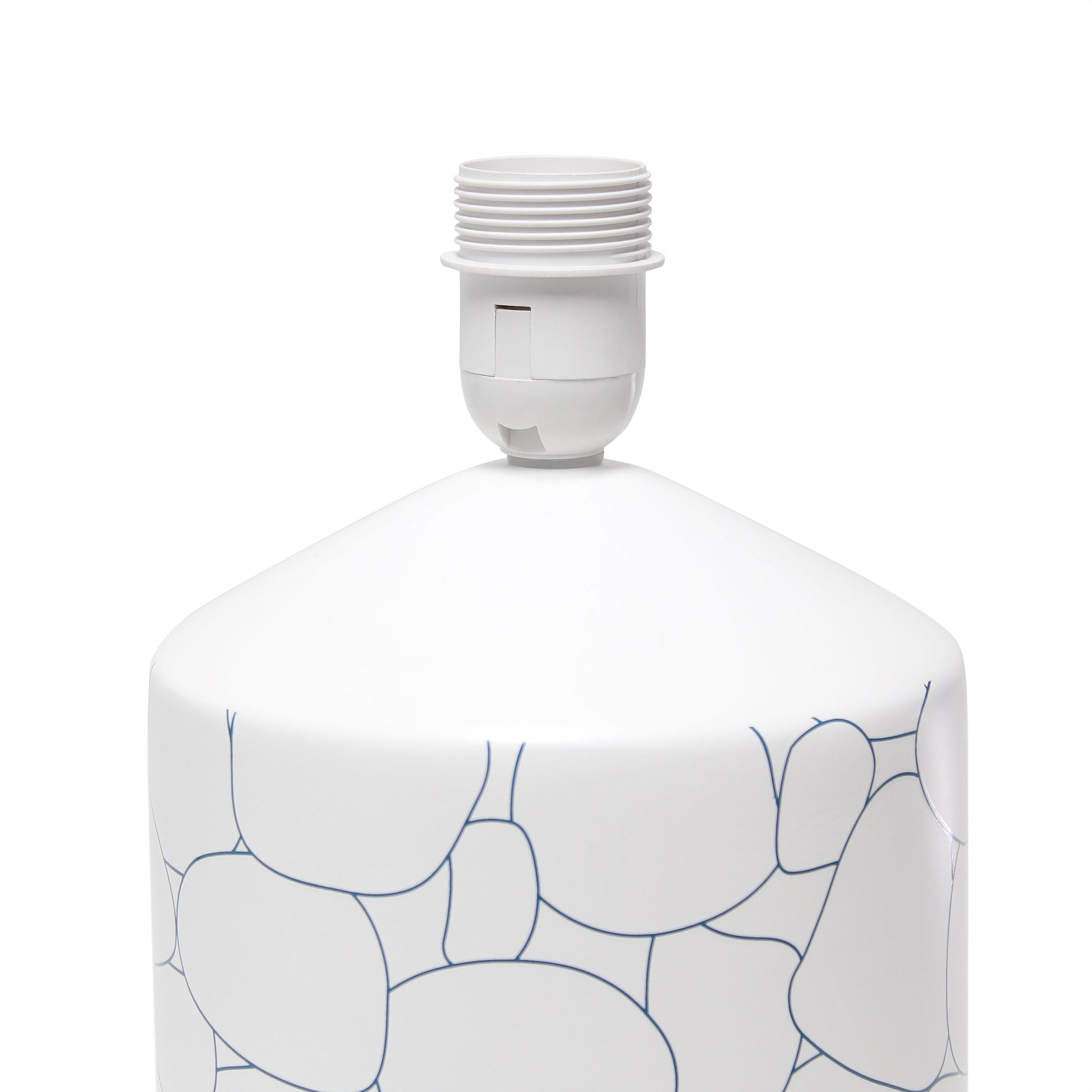 All The Rages Simple Designs White & Blue Stone Prints Table Lamp