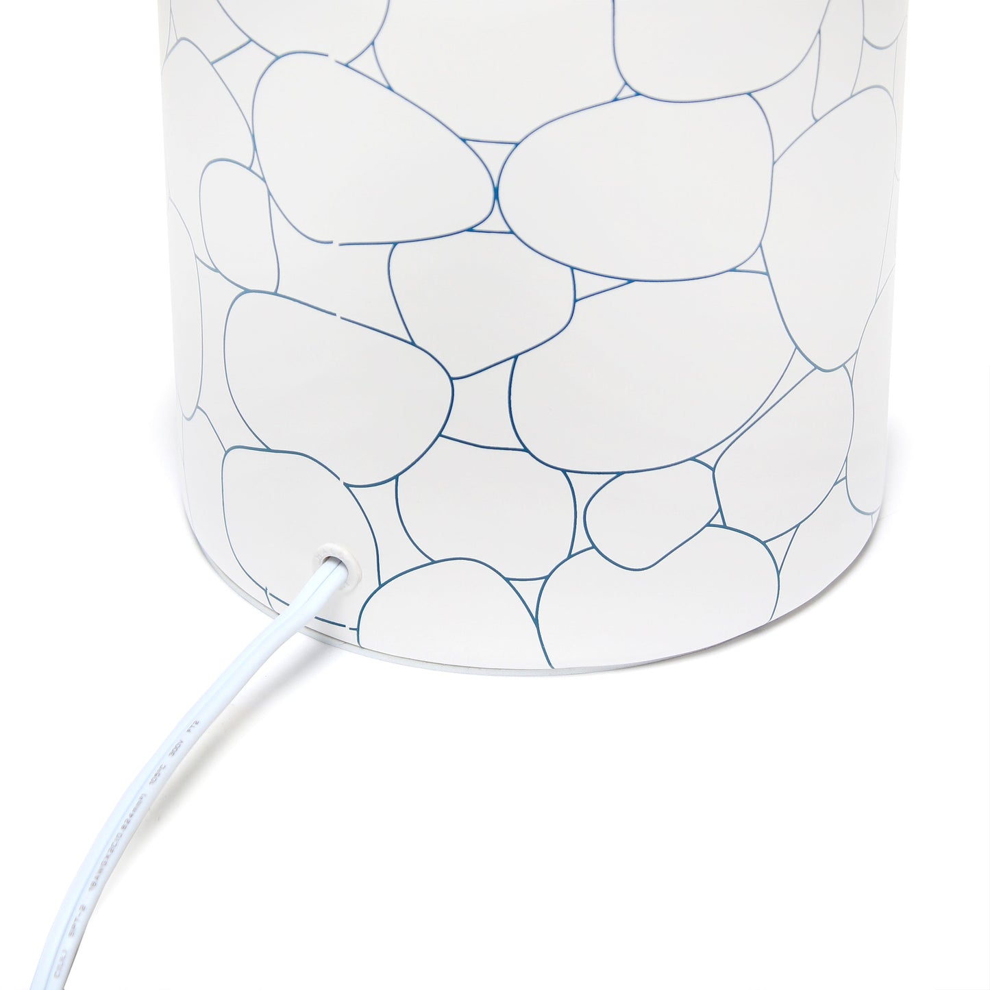 All The Rages Simple Designs White & Blue Stone Prints Table Lamp