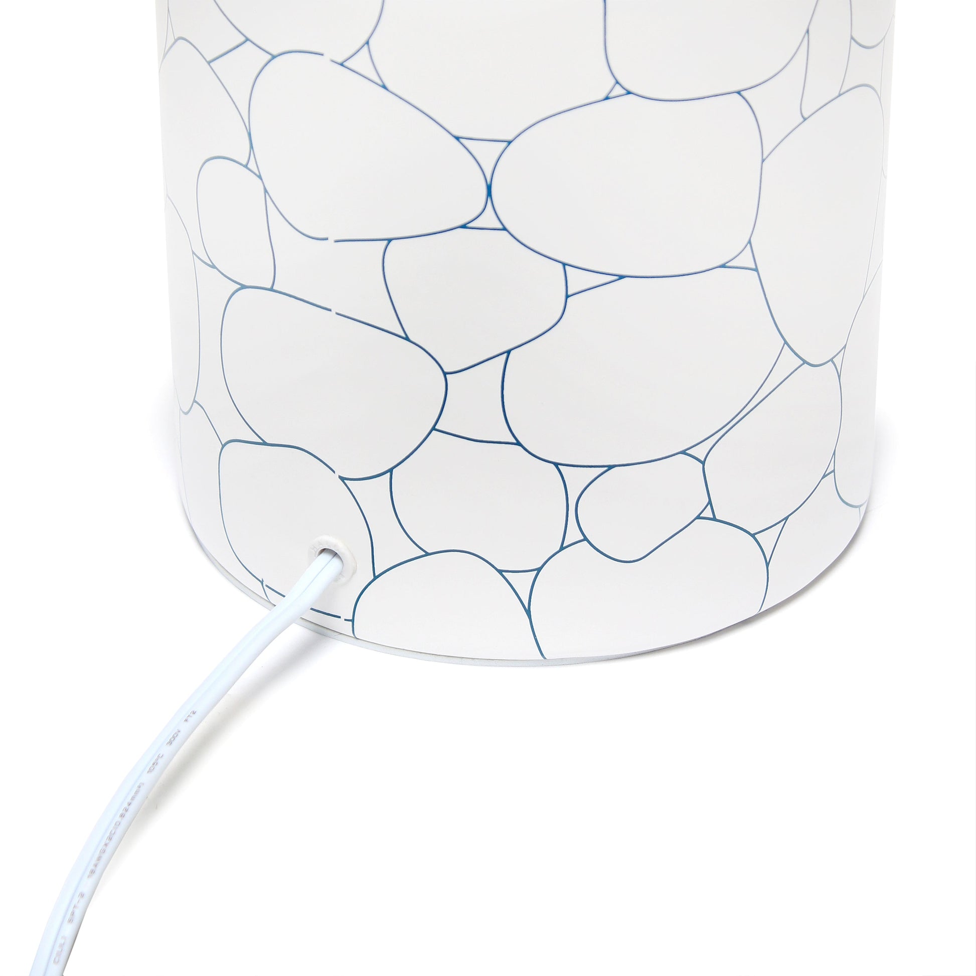 All The Rages Simple Designs White & Blue Stone Prints Table Lamp
