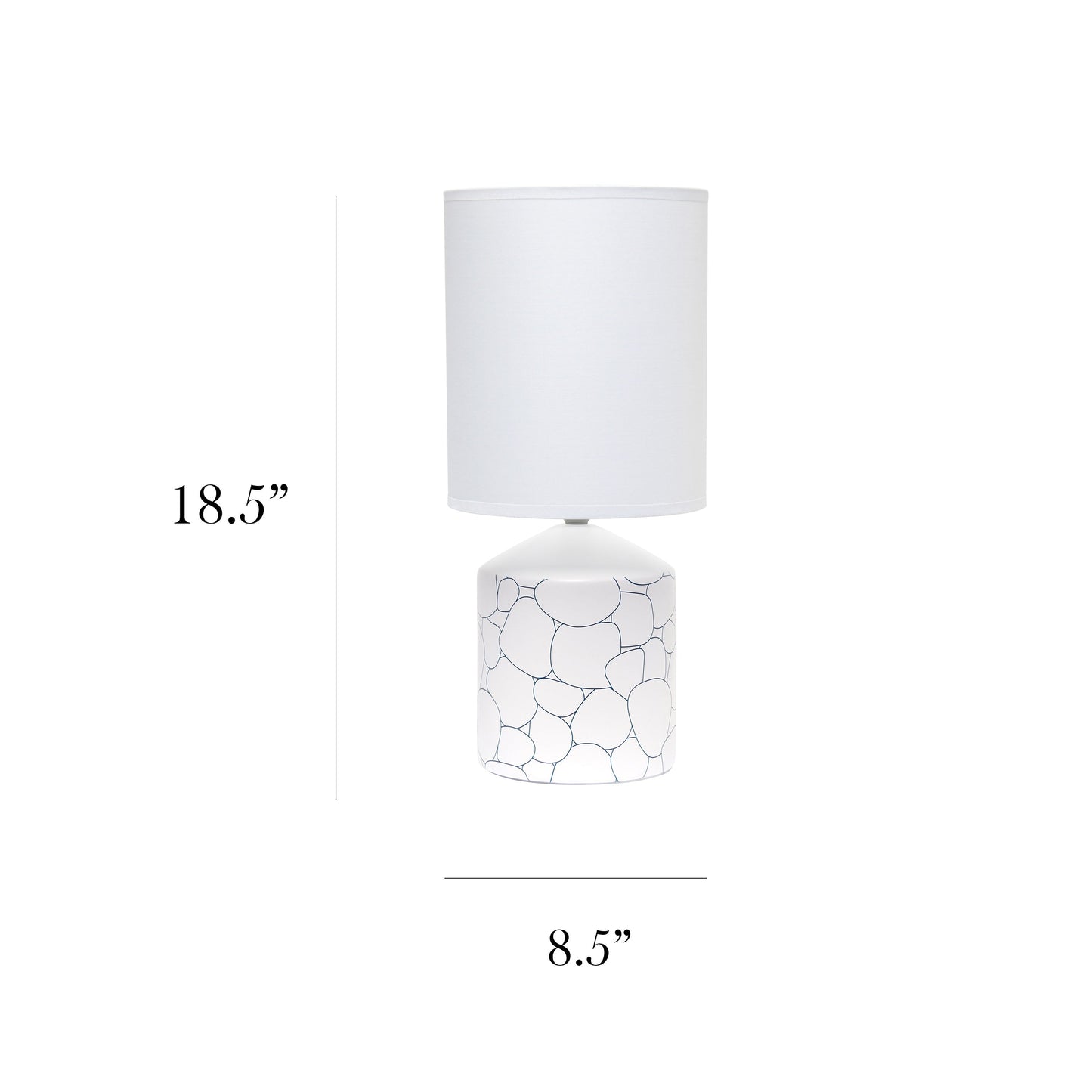All The Rages Simple Designs White & Blue Stone Prints Table Lamp