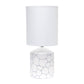 All The Rages Simple Designs White & Blue Stone Prints Table Lamp