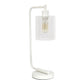 All The Rages Simple Designs White Bronson Antique Style Industrial Iron Lantern Desk Lamp With Glass Shade