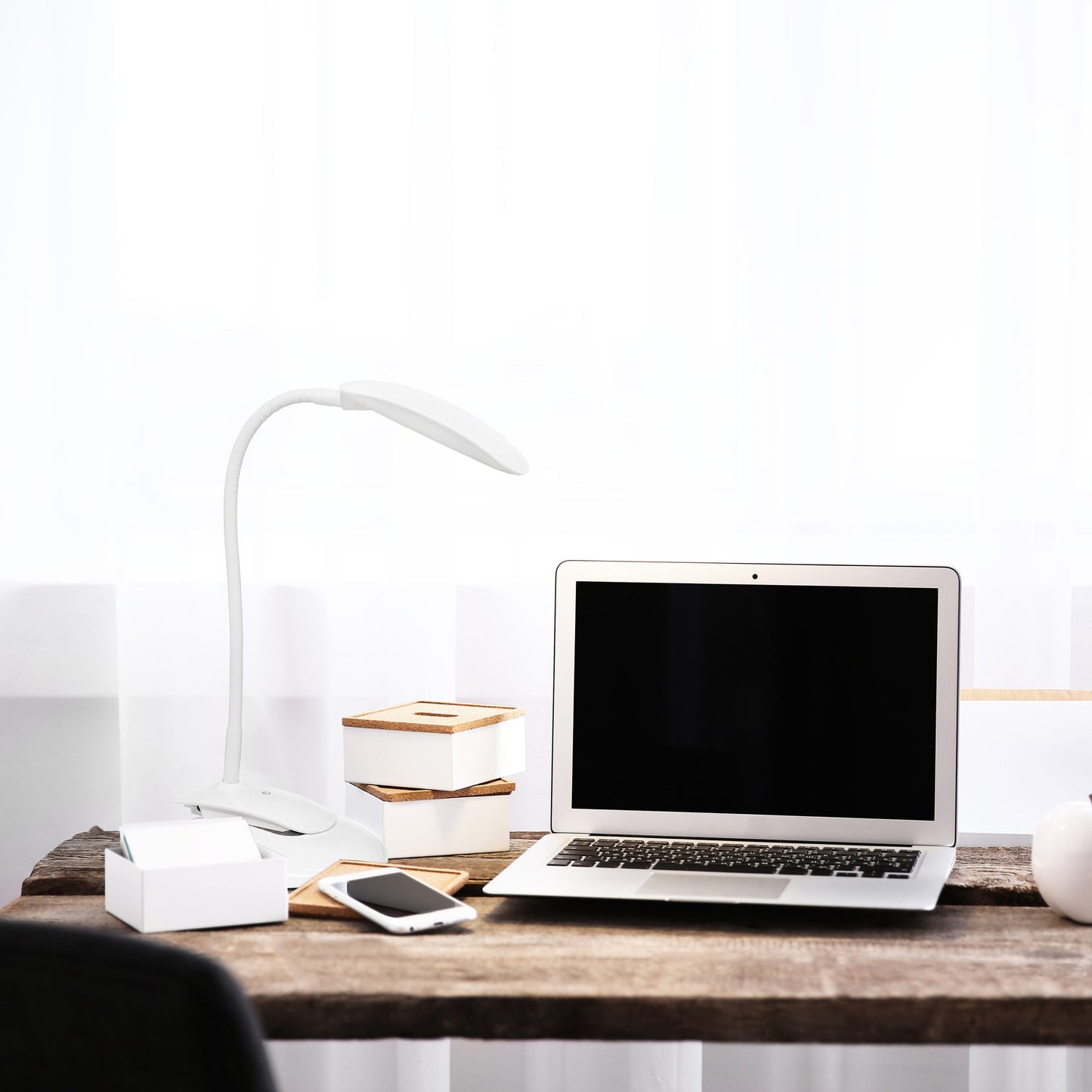 All The Rages Simple Designs White Flexi LED Rounded Clip Table Lamp