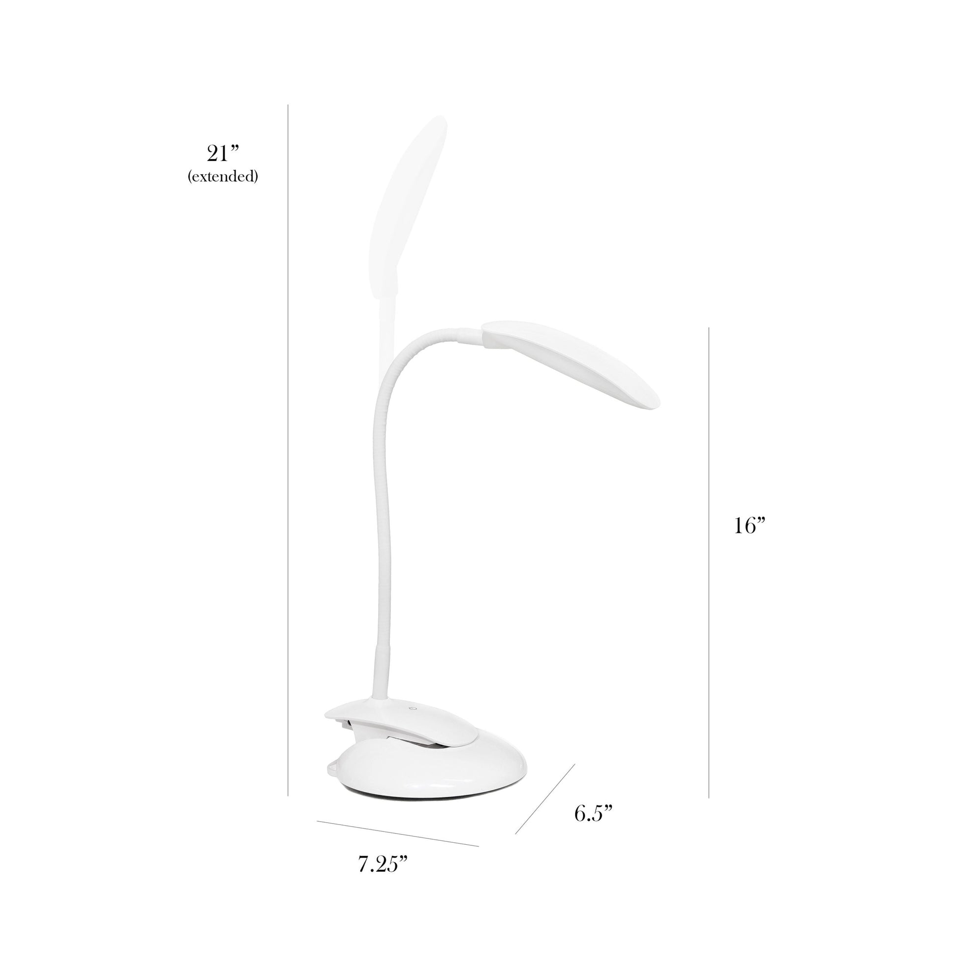 All The Rages Simple Designs White Flexi LED Rounded Clip Table Lamp