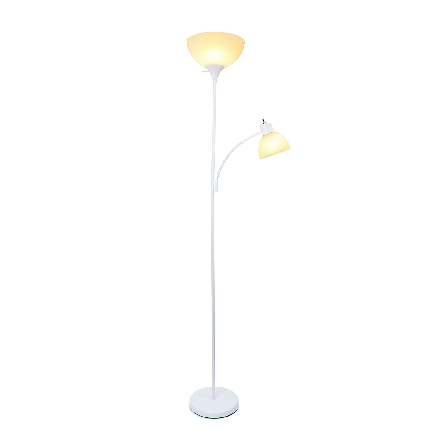 All The Rages Simple Designs White Floor Lamp With Reading Light