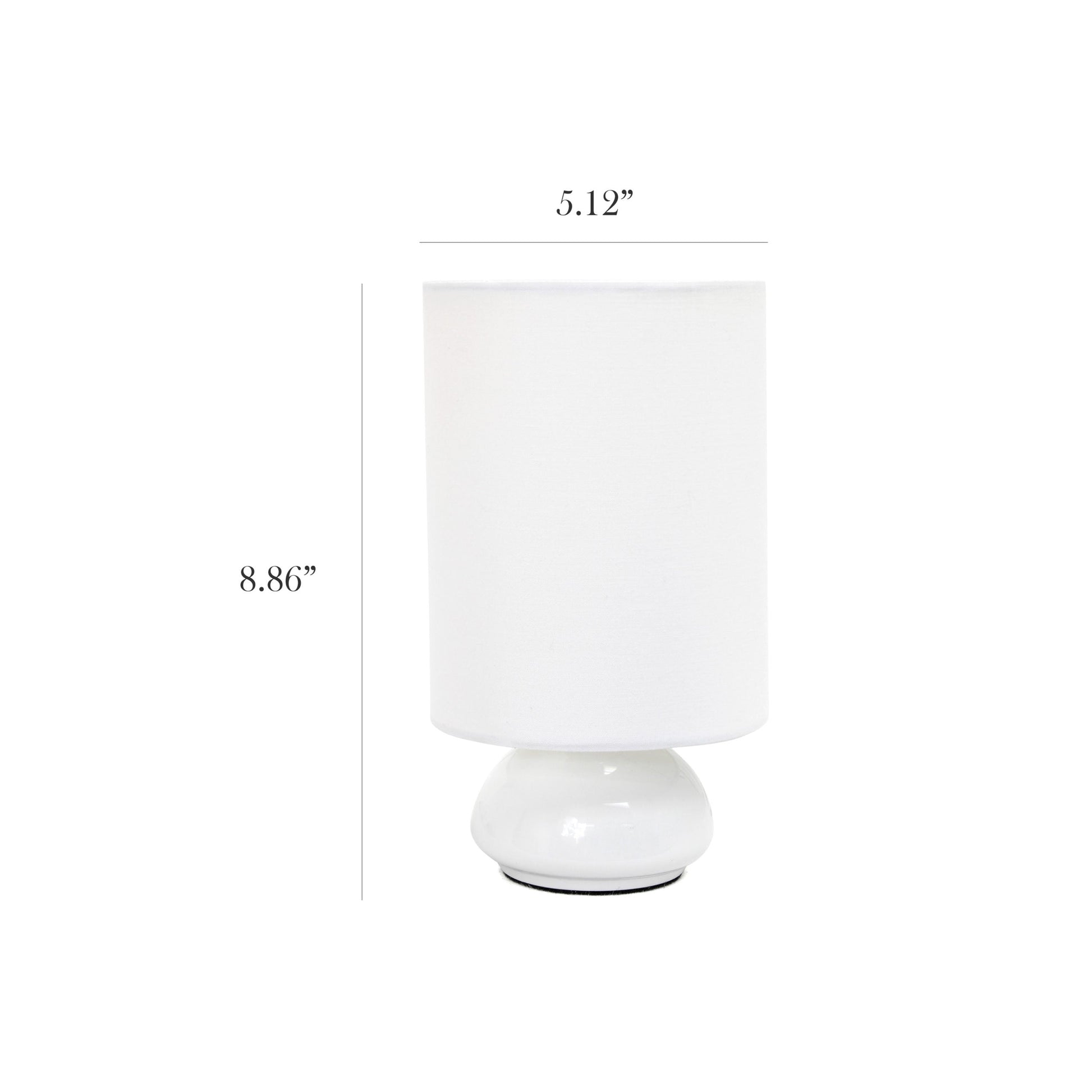 All The Rages Simple Designs White Gemini 2-Pack Mini Table Lamp Set With Fabric Shades