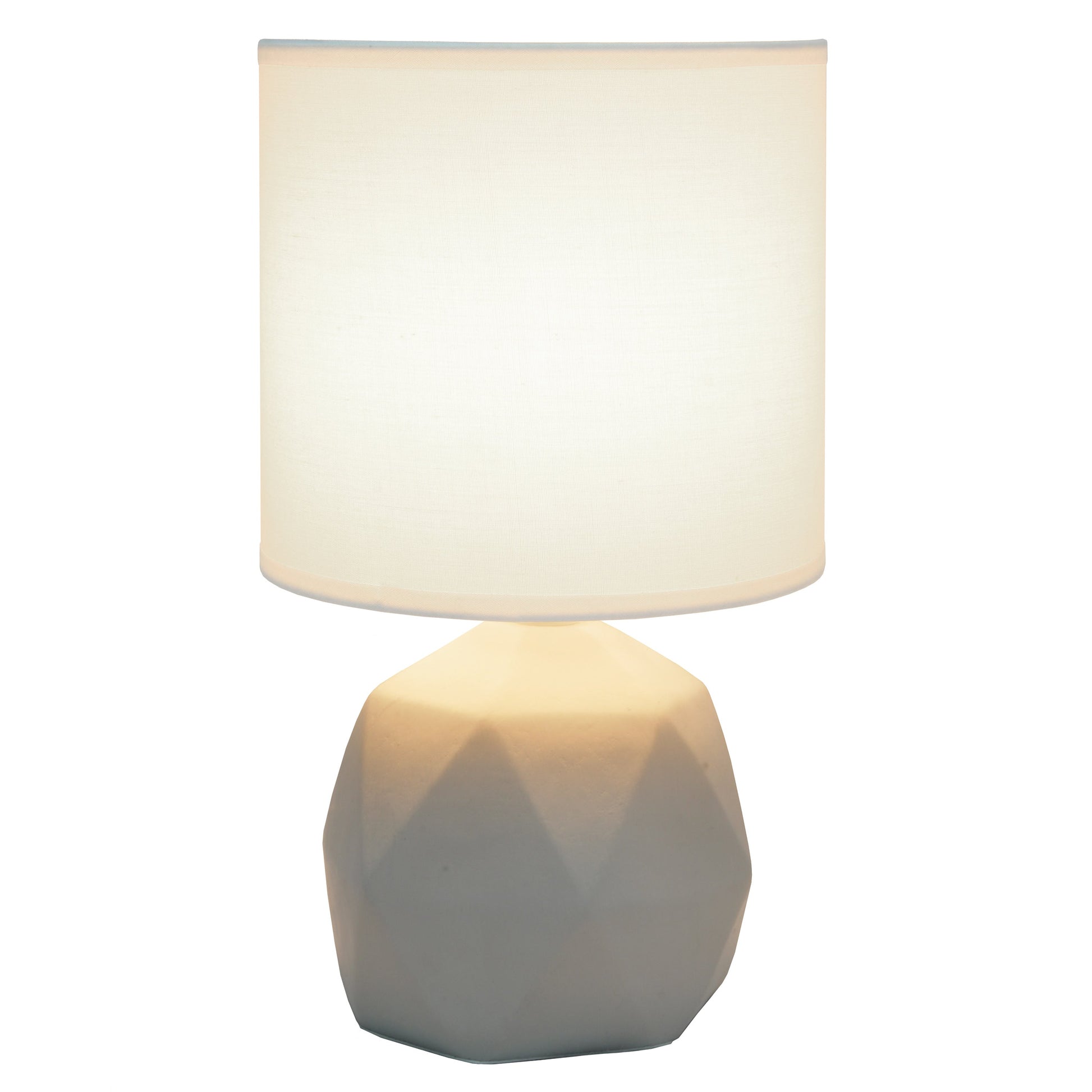 All The Rages Simple Designs White Geometric Concrete Table Lamp