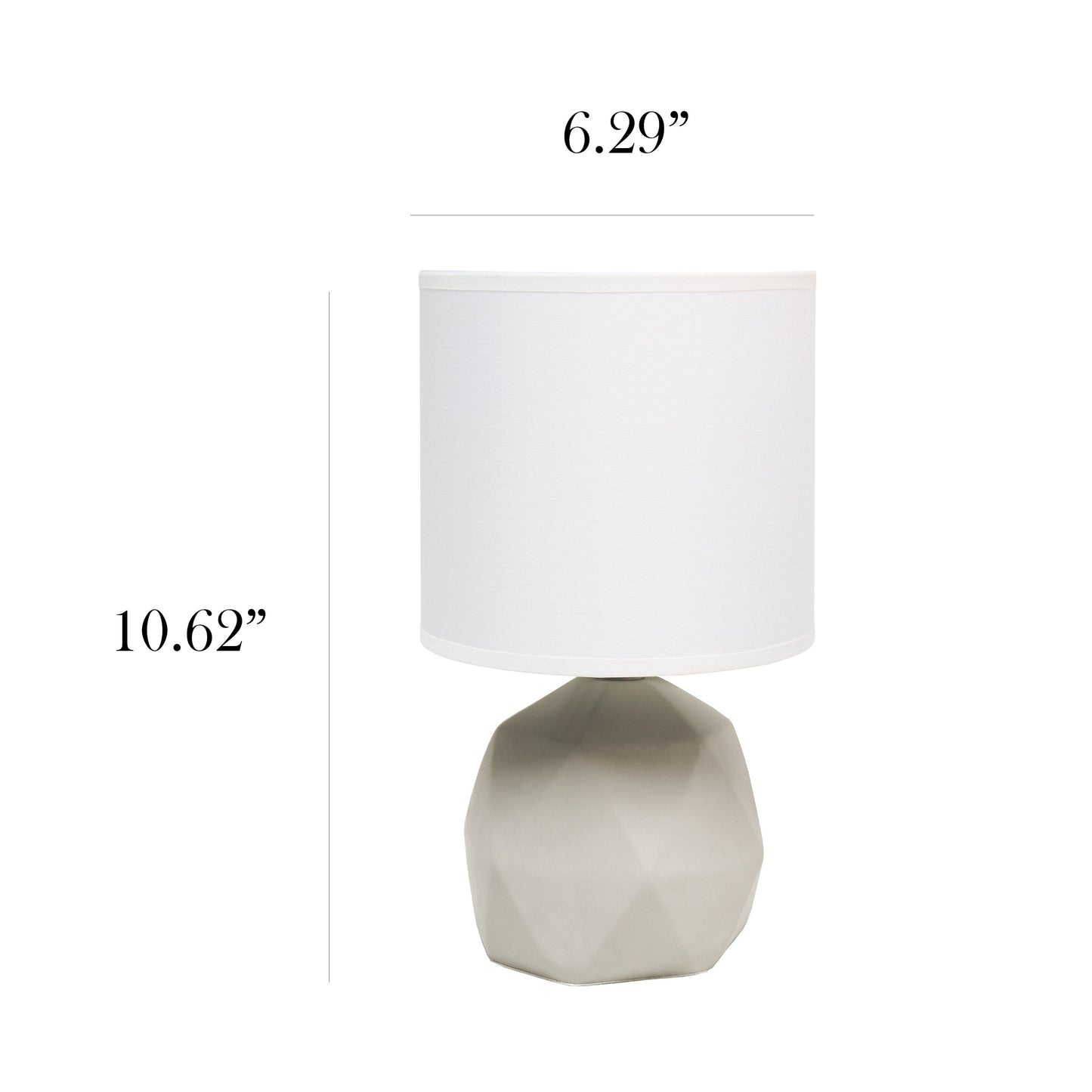 All The Rages Simple Designs White Geometric Concrete Table Lamp