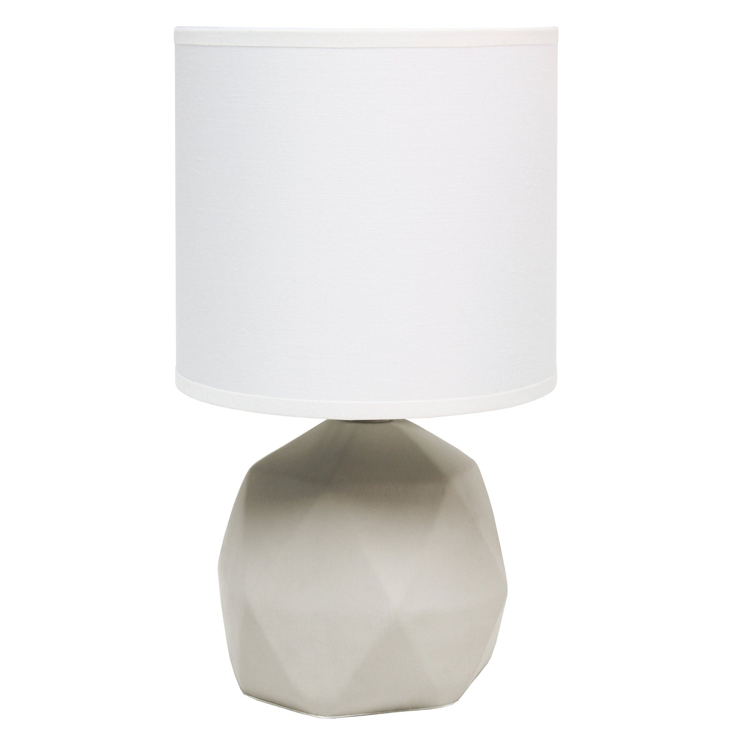 All The Rages Simple Designs White Geometric Concrete Table Lamp