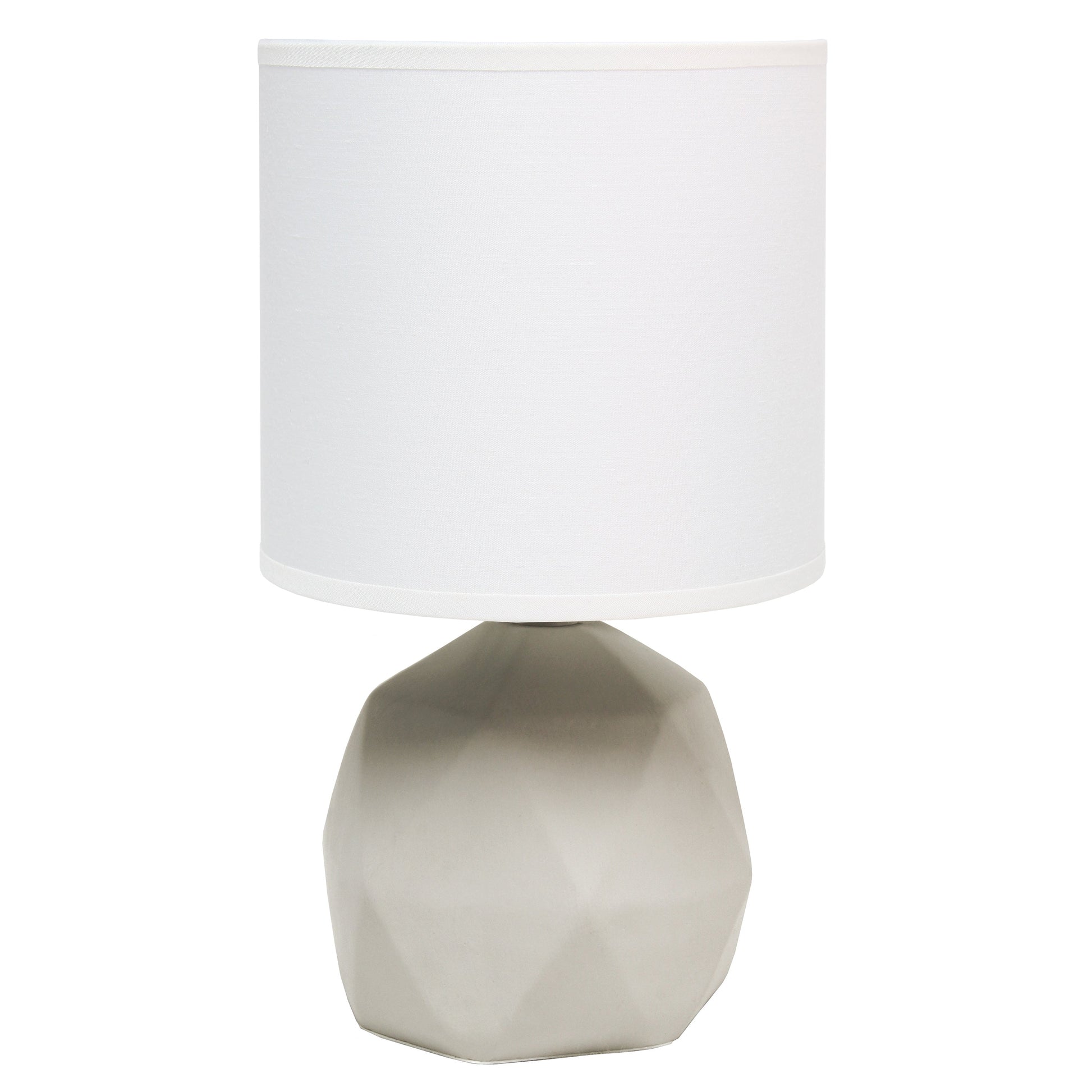 All The Rages Simple Designs White Geometric Concrete Table Lamp