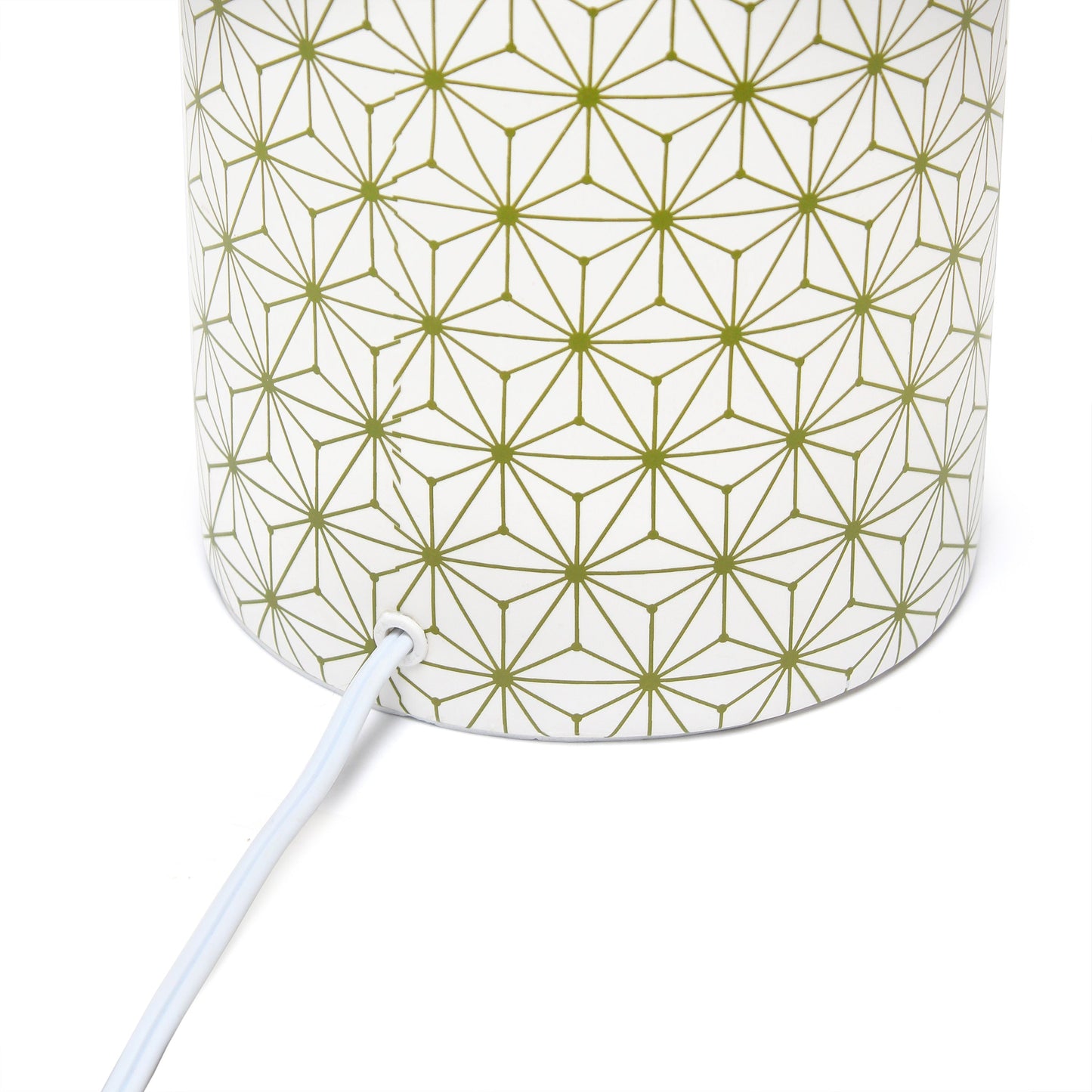 All The Rages Simple Designs White & Gold Square Prints Table Lamp