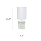 All The Rages Simple Designs White & Gold Square Prints Table Lamp