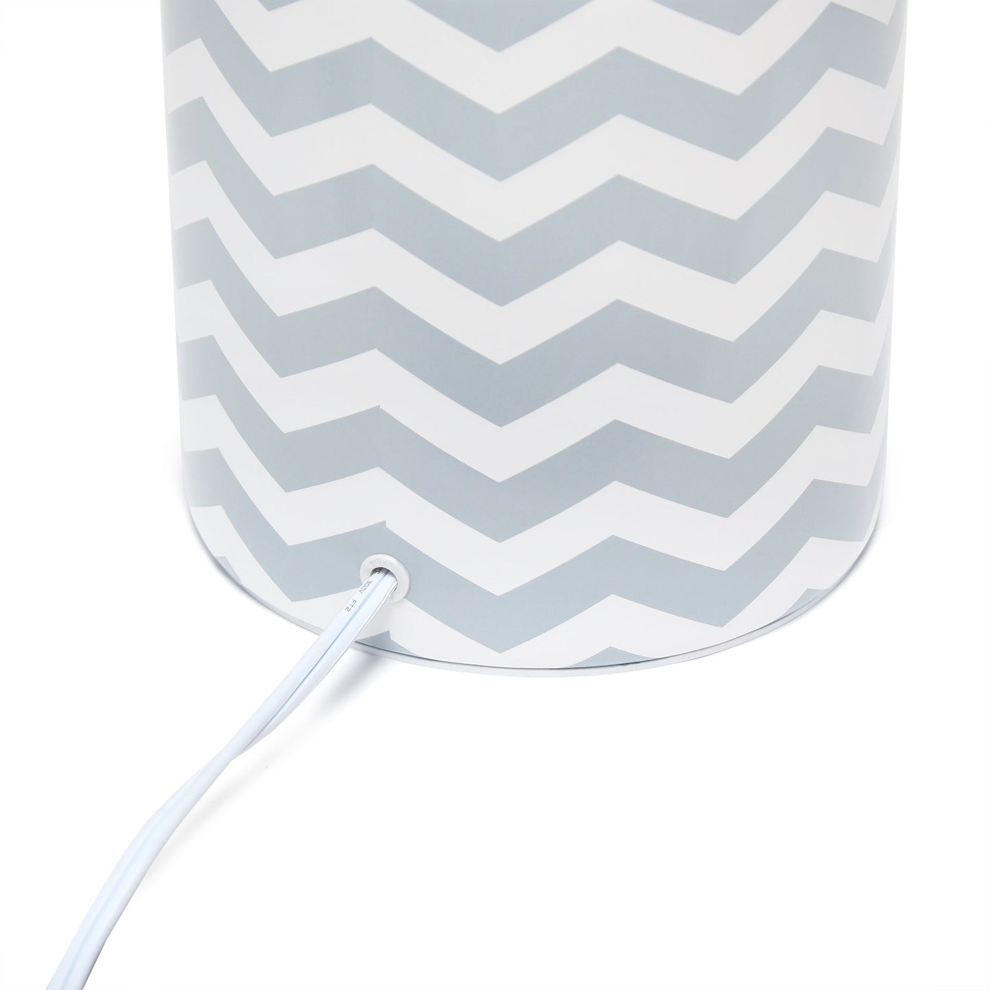 All The Rages Simple Designs White & Gray Waves Prints Table Lamp