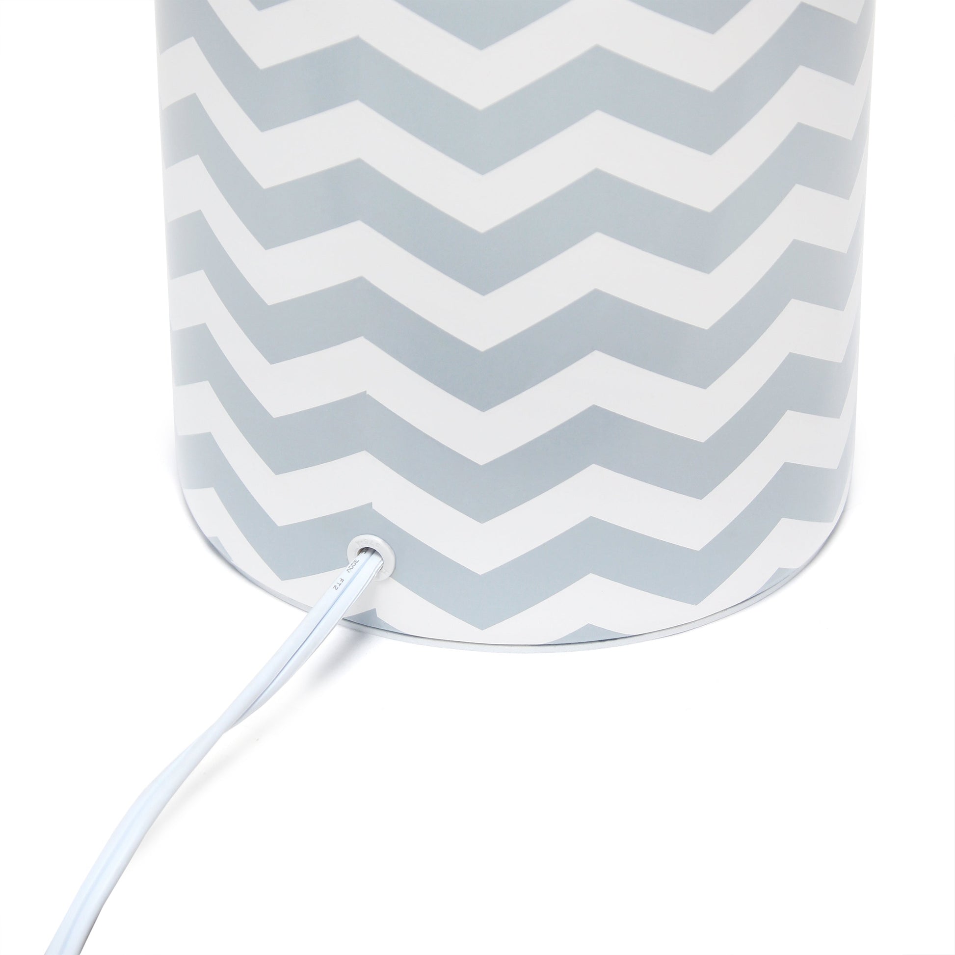 All The Rages Simple Designs White & Gray Waves Prints Table Lamp