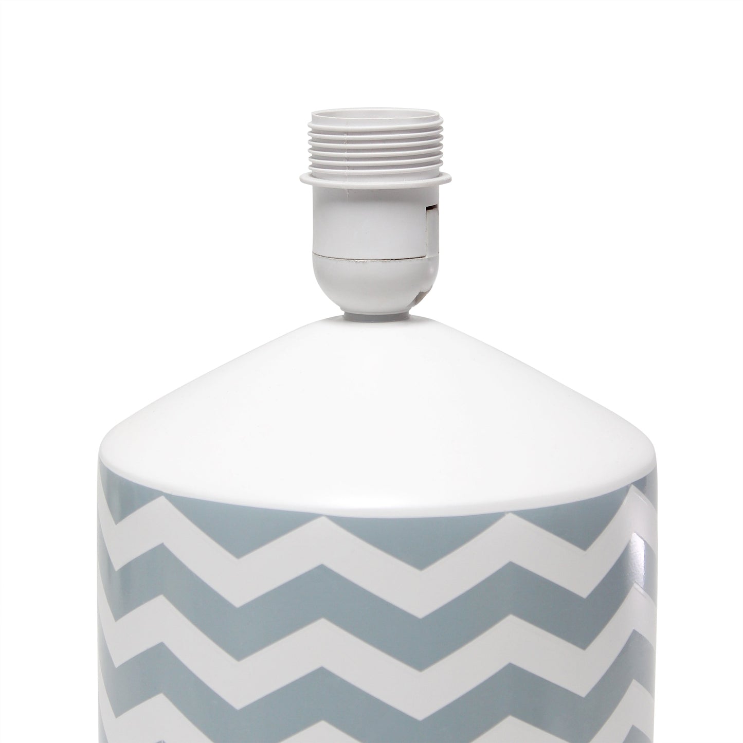 All The Rages Simple Designs White & Gray Waves Prints Table Lamp