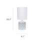 All The Rages Simple Designs White & Gray Waves Prints Table Lamp