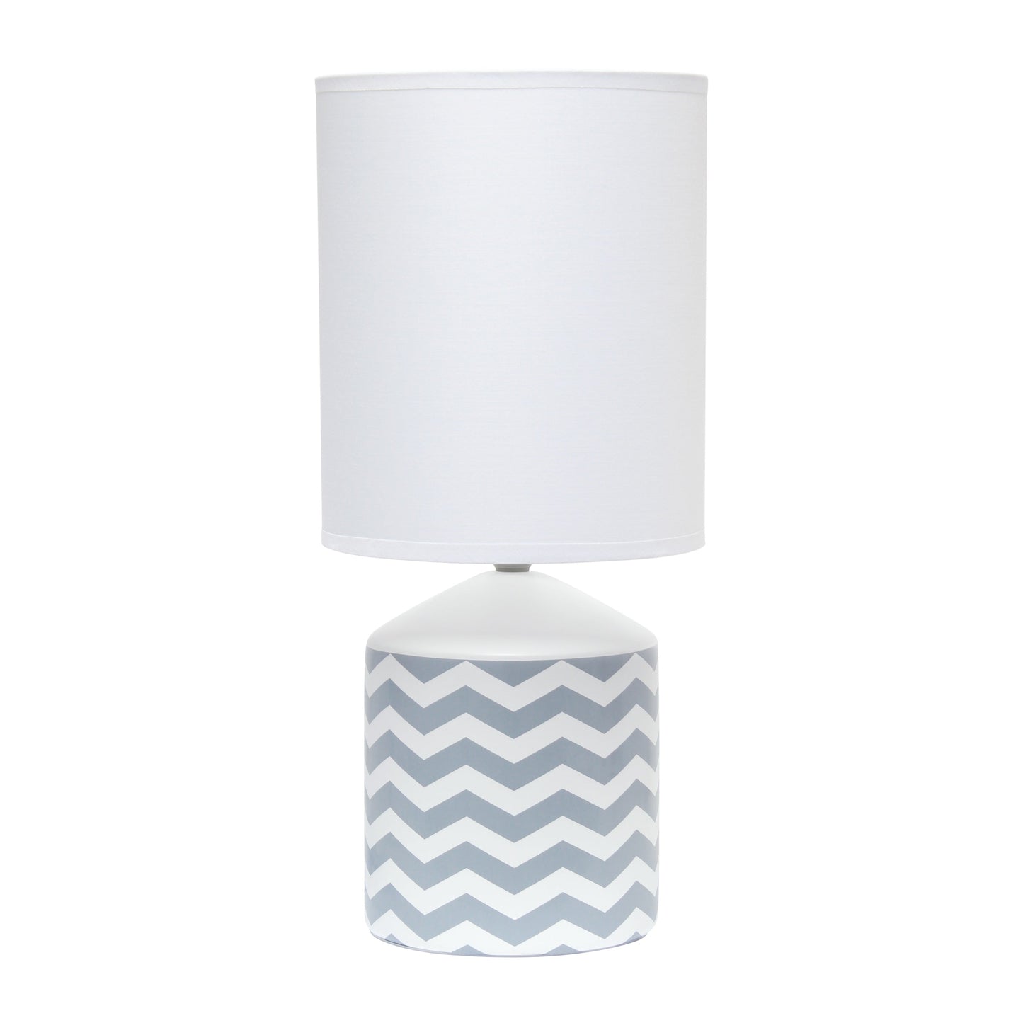 All The Rages Simple Designs White & Gray Waves Prints Table Lamp