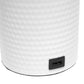 All The Rages Simple Designs White Hammered Metal Organizer Table Lamp With USB Charging Port & Fabric Shade