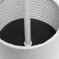 All The Rages Simple Designs White Hammered Metal Organizer Table Lamp With USB Charging Port & Gray Fabric Shade