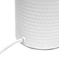 All The Rages Simple Designs White Hammered Metal Organizer Table Lamp With USB Charging Port & Gray Fabric Shade