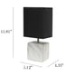 All The Rages Simple Designs White Marbled Ceramic Table Lamp With Black Fabric Shade