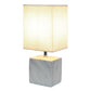 All The Rages Simple Designs White Marbled Ceramic Table Lamp With White Fabric Shade