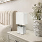 All The Rages Simple Designs White Marbled Ceramic Table Lamp With White Fabric Shade