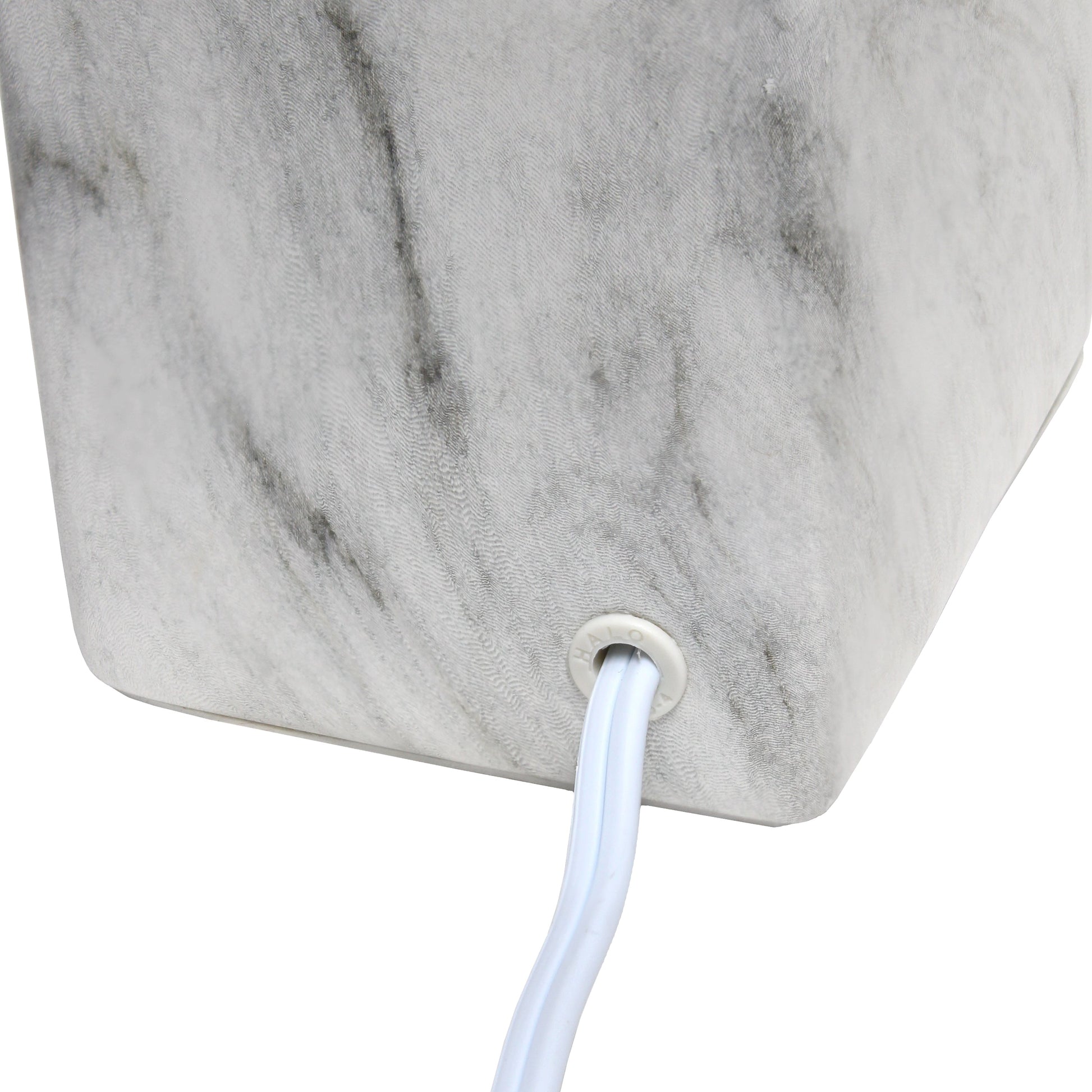 All The Rages Simple Designs White Marbled Ceramic Table Lamp With White Fabric Shade
