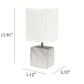 All The Rages Simple Designs White Marbled Ceramic Table Lamp With White Fabric Shade