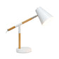 All The Rages Simple Designs White Matte & Wooden Pivot Desk Lamp