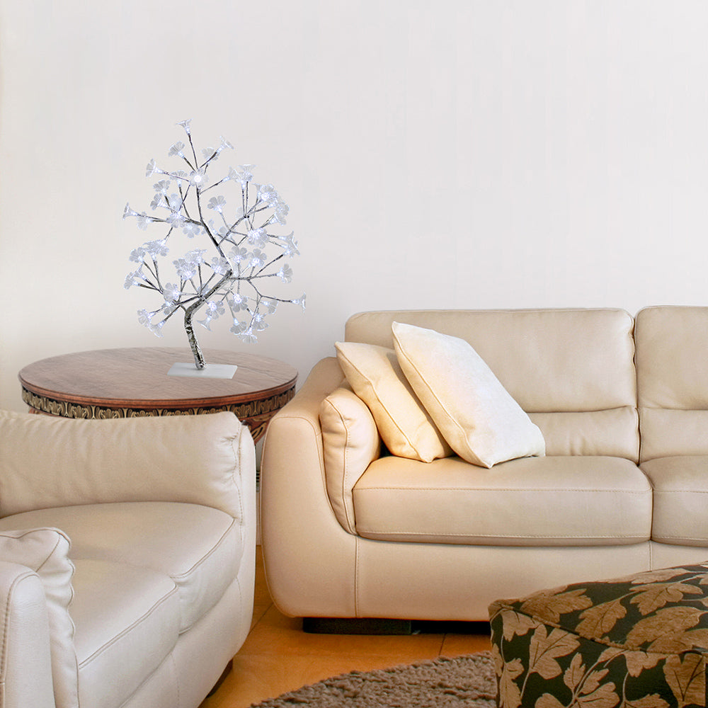 All The Rages Simple Designs White Morning Glory LED Lighted Decorative Tree Table Lamp