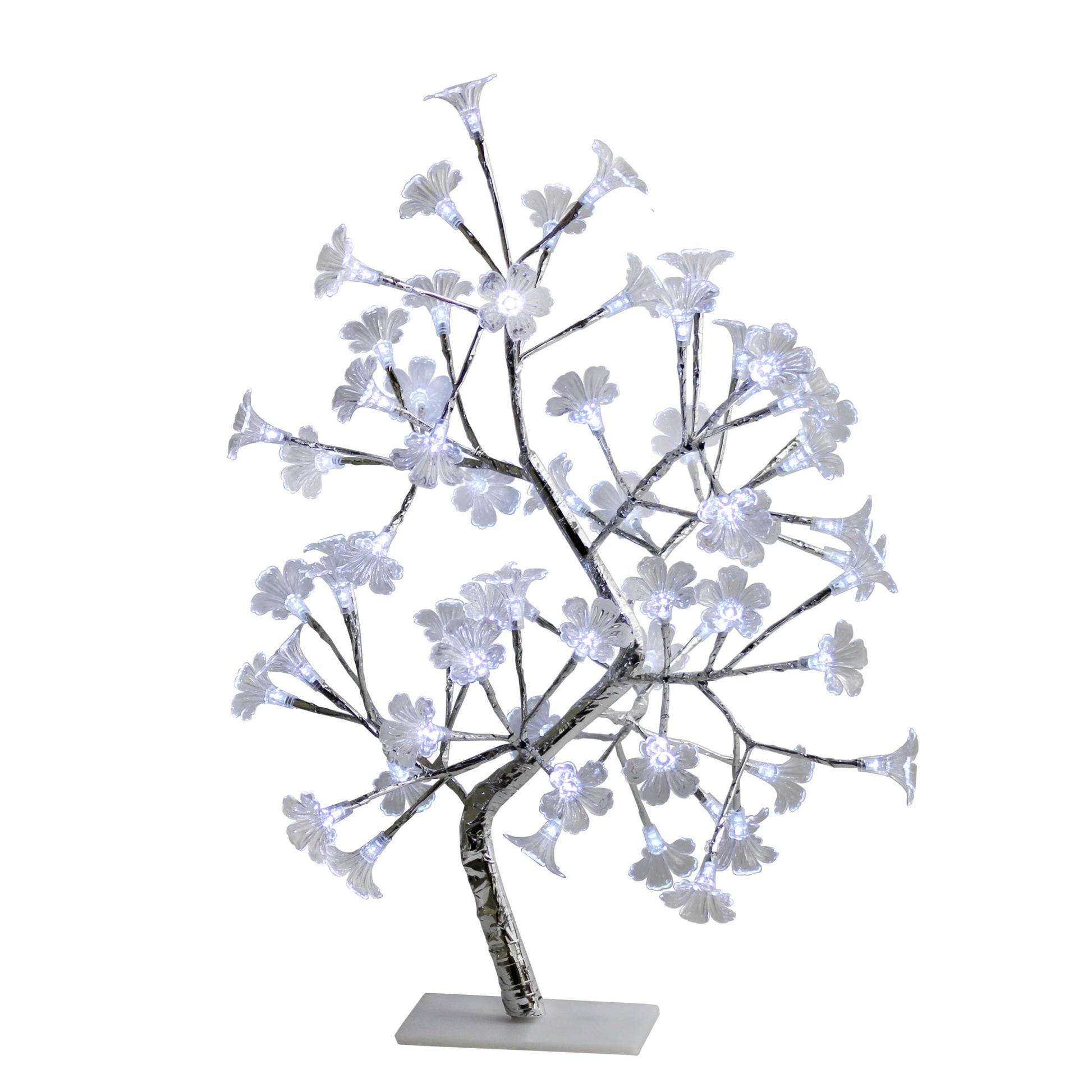 All The Rages Simple Designs White Morning Glory LED Lighted Decorative Tree Table Lamp