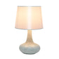 All The Rages Simple Designs White Mosaic Tiled Glass Genie Table Lamp With White Fabric Shade
