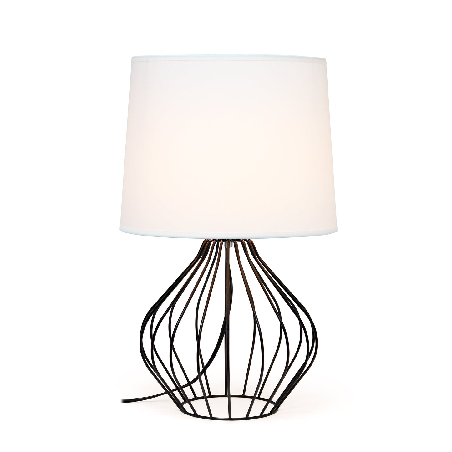All The Rages Simple Designs White On Black Geometrically Wired Table Lamp