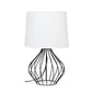 All The Rages Simple Designs White On Black Geometrically Wired Table Lamp