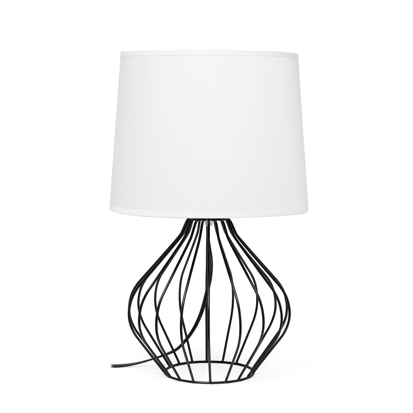 All The Rages Simple Designs White On Black Geometrically Wired Table Lamp