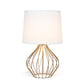 All The Rages Simple Designs White On Copper Geometrically Wired Table Lamp
