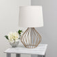 All The Rages Simple Designs White On Copper Geometrically Wired Table Lamp