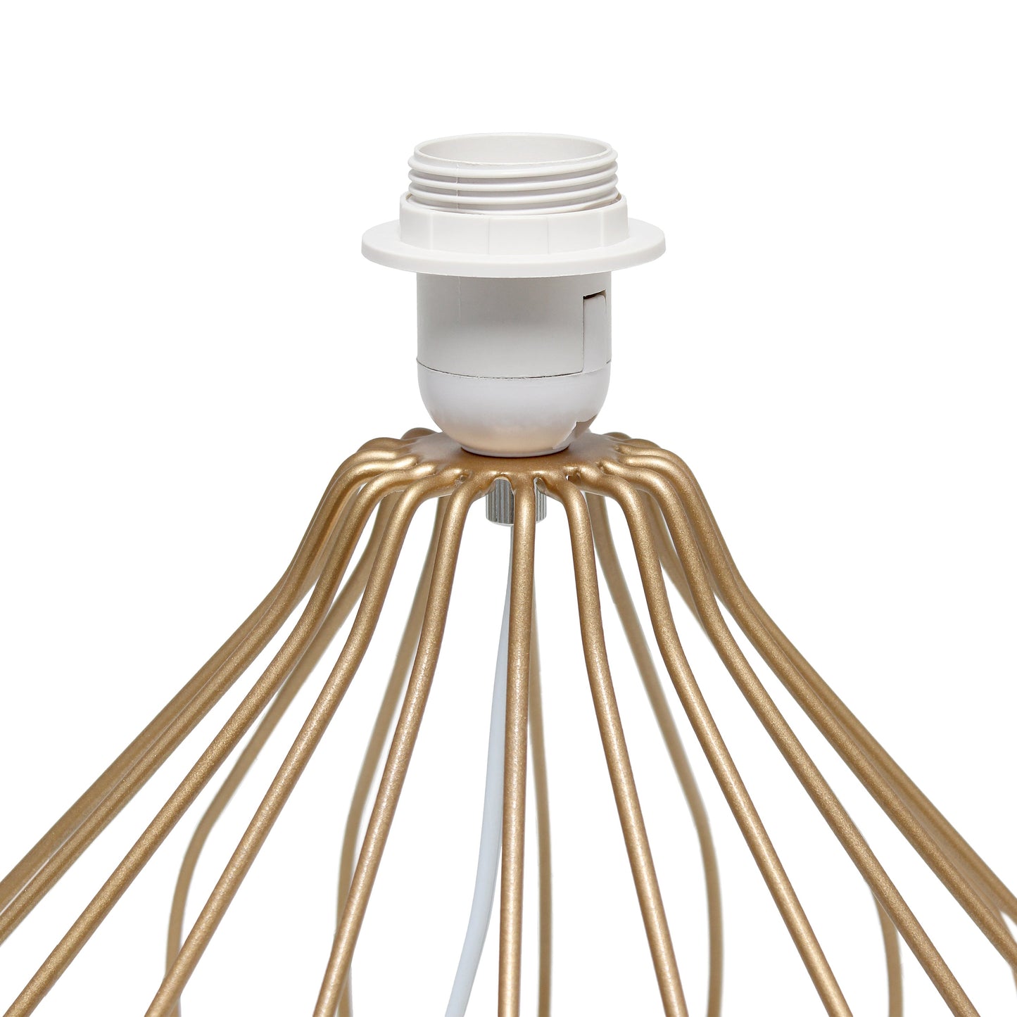 All The Rages Simple Designs White On Copper Geometrically Wired Table Lamp