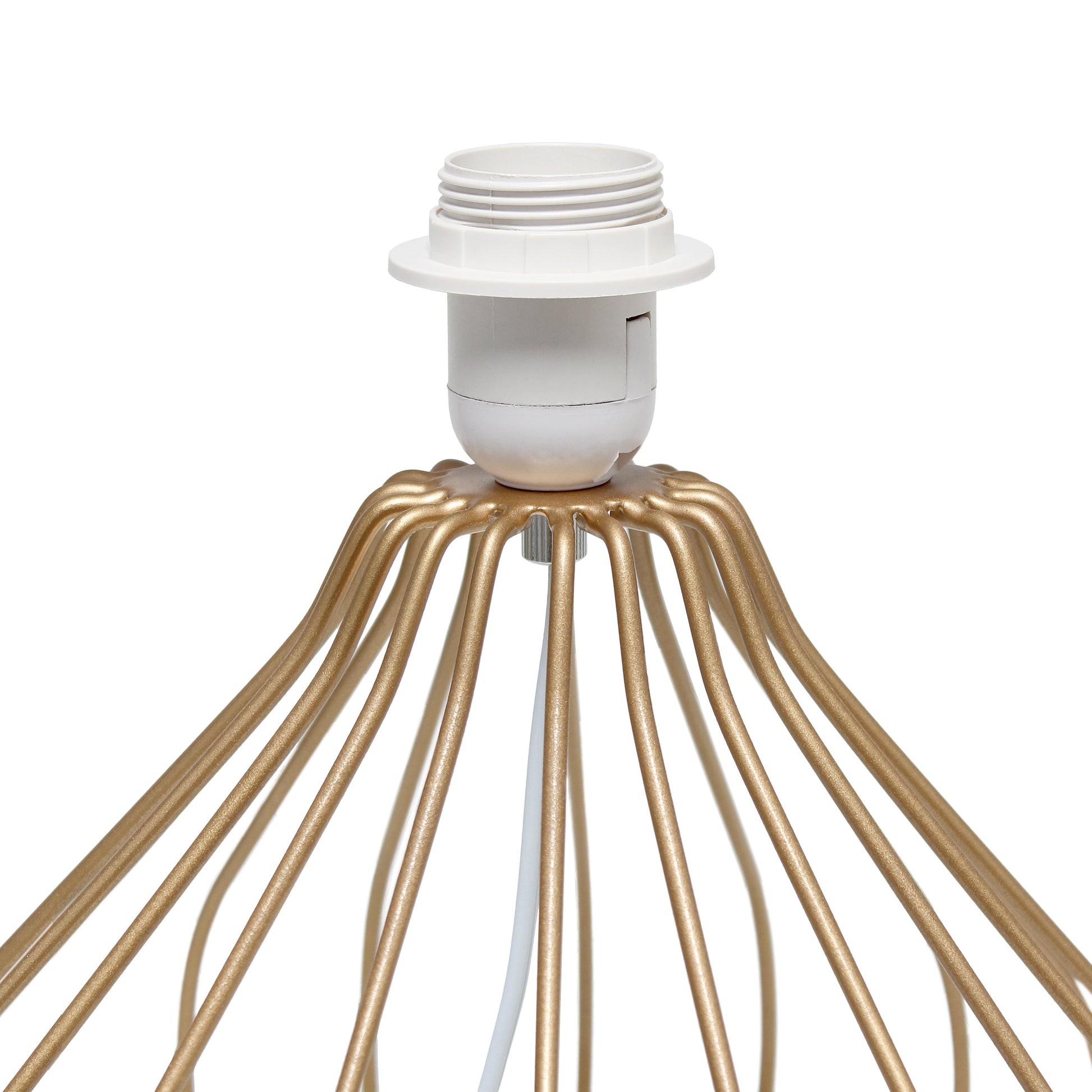 All The Rages Simple Designs White On Copper Geometrically Wired Table Lamp