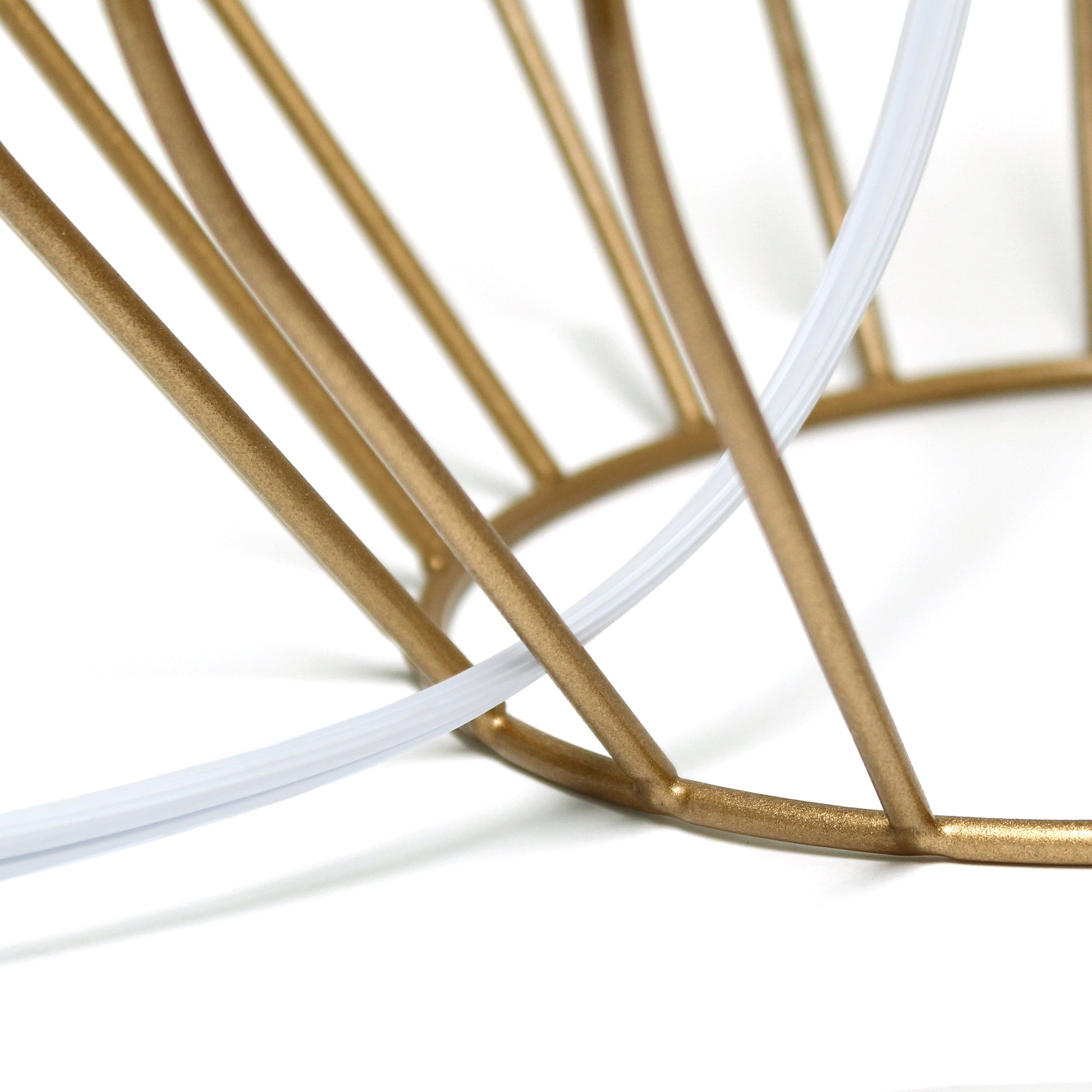 All The Rages Simple Designs White On Copper Geometrically Wired Table Lamp