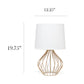 All The Rages Simple Designs White On Copper Geometrically Wired Table Lamp