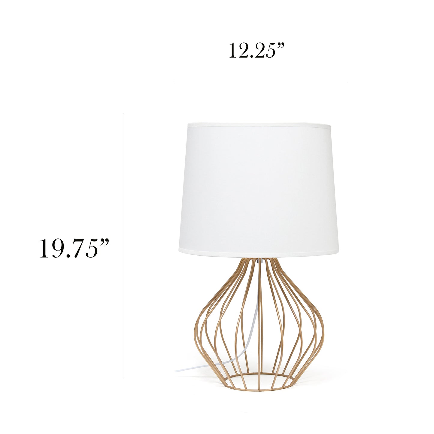 All The Rages Simple Designs White On Copper Geometrically Wired Table Lamp